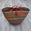 Basket Handbag With Leather Handles 