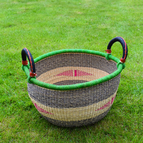 Large Round Straw basket 13 - African Basket