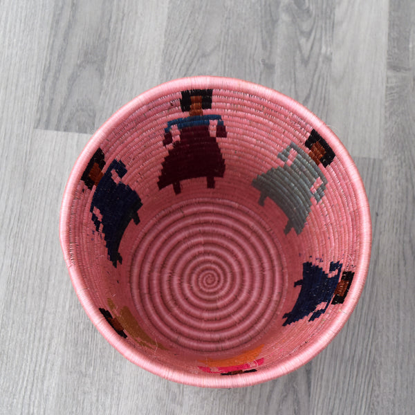 Rwandan Pot Basket Pink