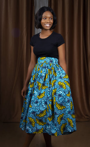 African Print Midi Skirt - Cheno