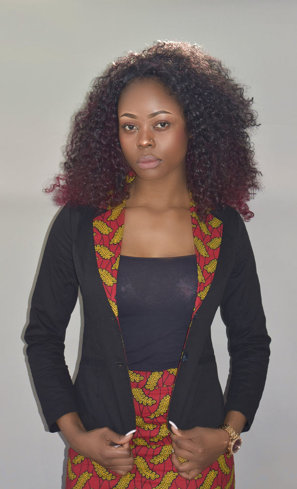 African Print Blazer Top- Esinu, Dress - Rufina Designs