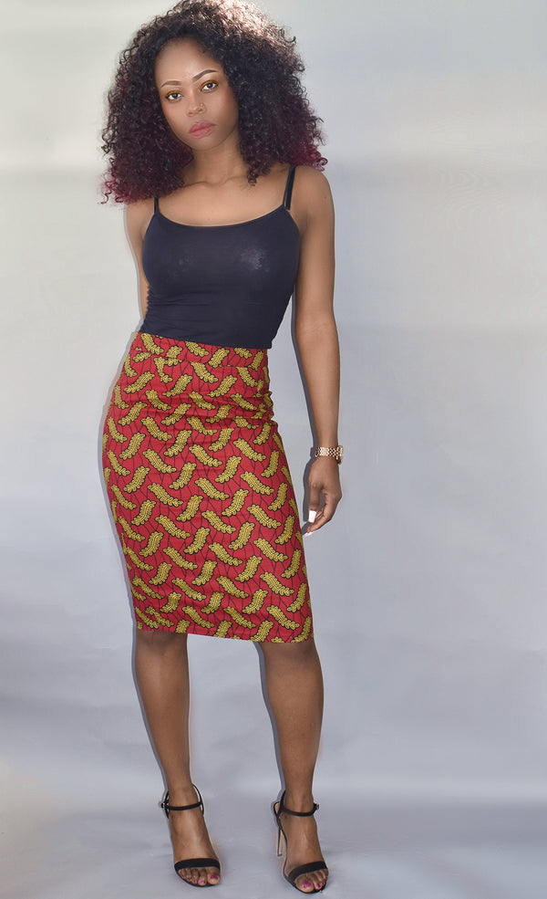 African Print Pencil Skirt - Esinu, Skirt - Rufina Designs